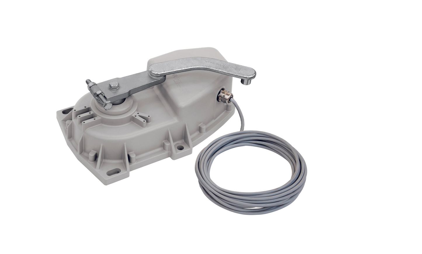 Comunello Eagle UNDERGROUND ACTUATOR 230V IP67 corrosion-resistant actuator with lever, cable attached.