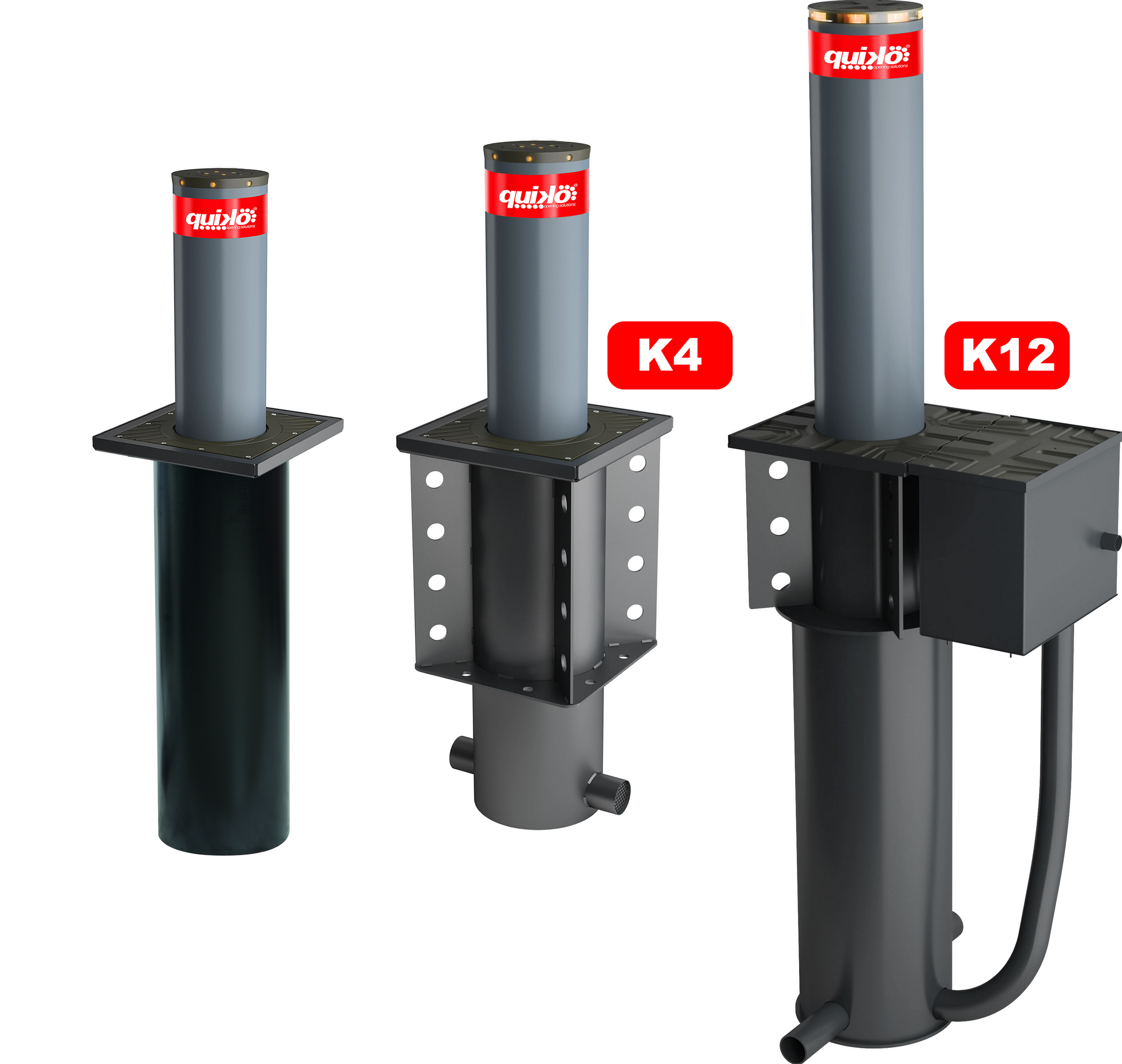 Automatic rising bollards by Quiko Italy for security and traffic control, featuring high visibility and durability.