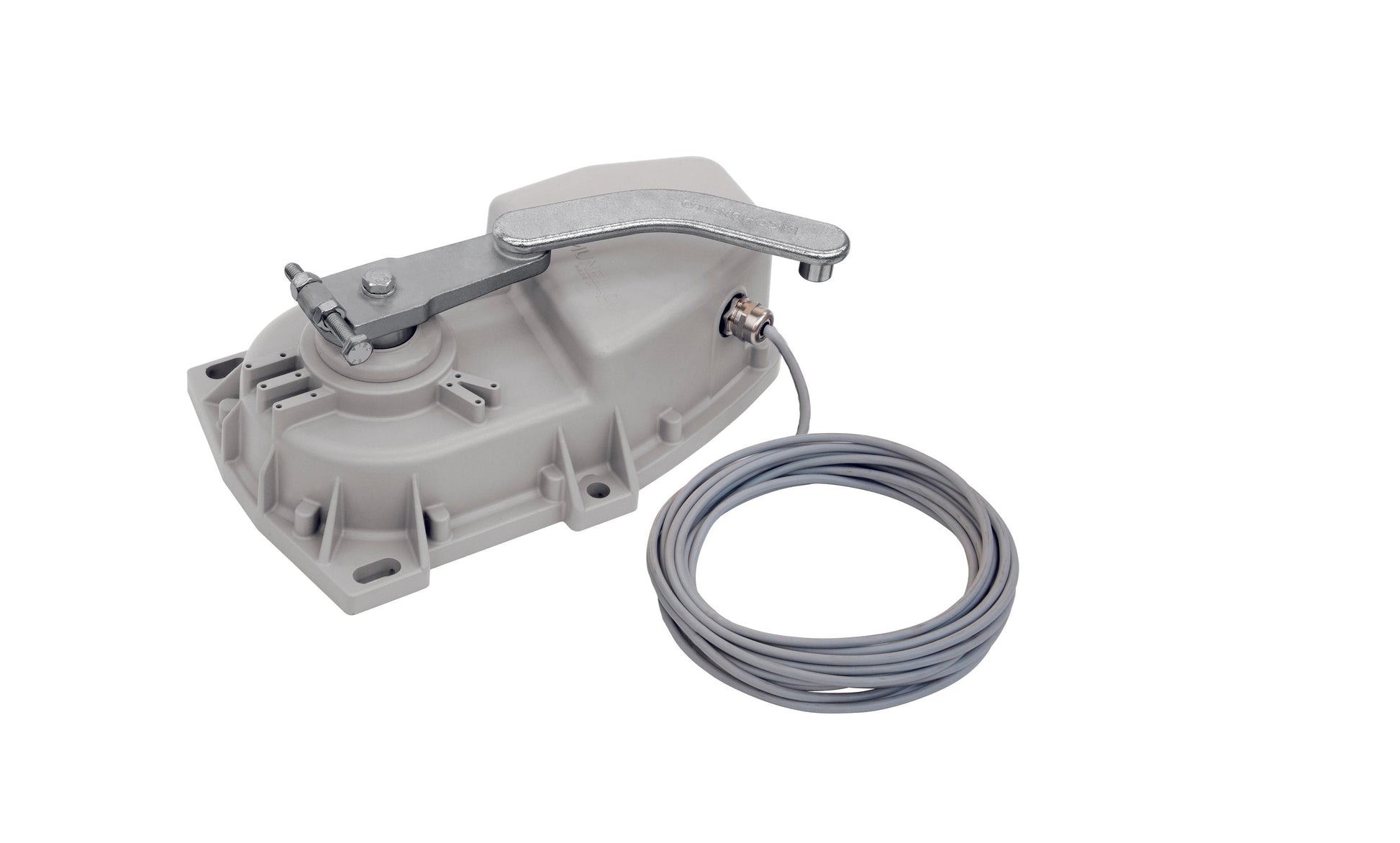 Comunello Eagle UNDERGROUND ACTUATOR 230V IP67 corrosion-resistant actuator with lever, cable attached.