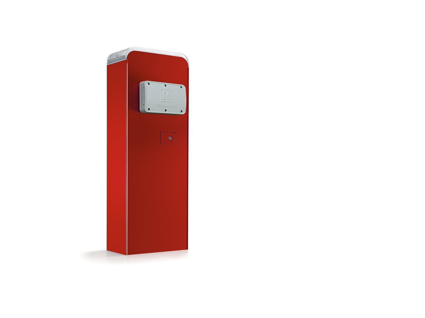 Comunello Limit 600 24V 6M Intensive Use Gate Barrier in red, featuring robust design and built-in security light.