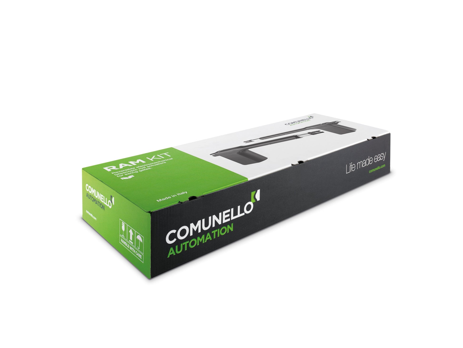 Comunello RAM 300 230V swing gate motor packaging box.