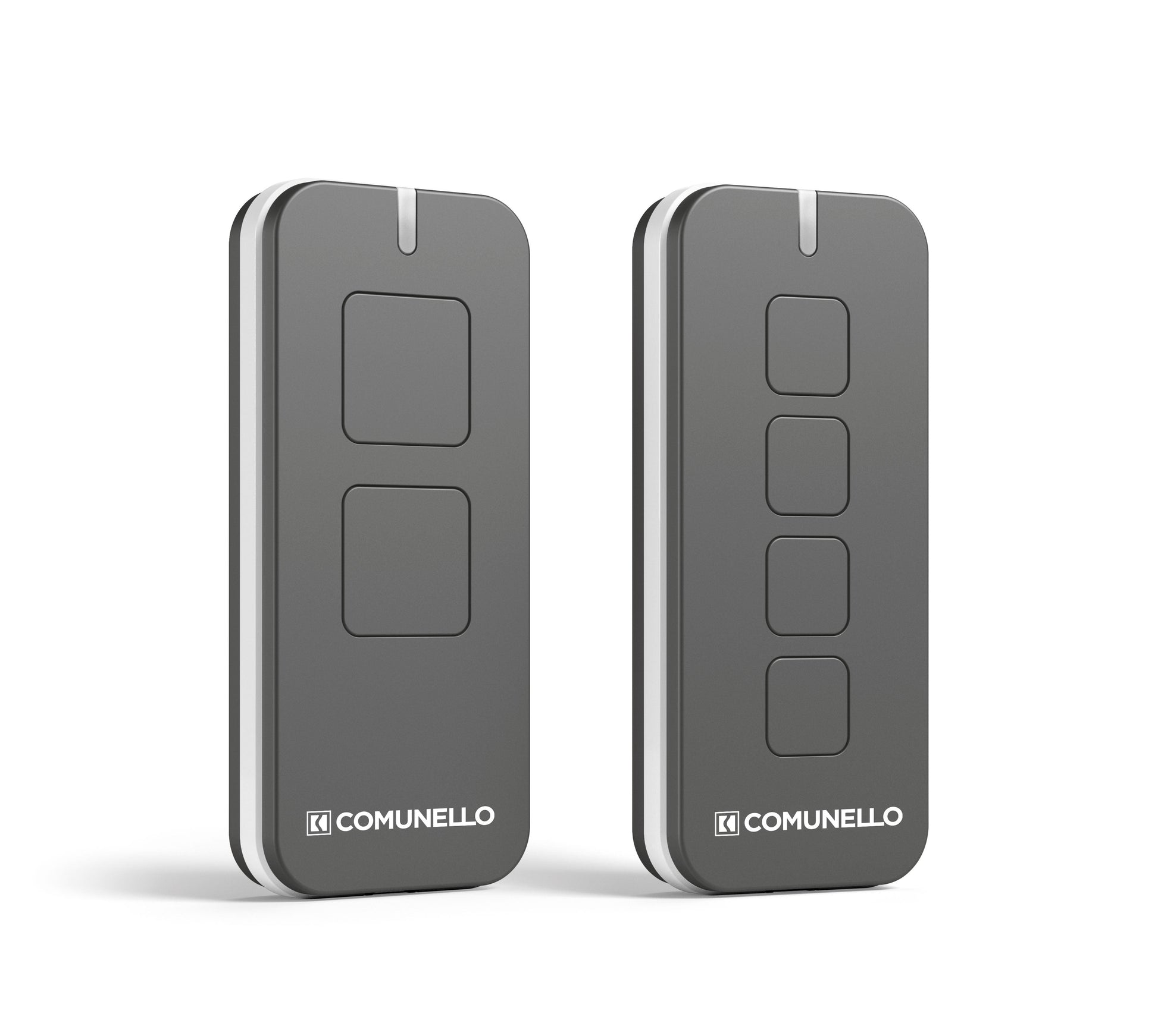 Comunello Remotes Rolling Code in sleek black design with dual version options.