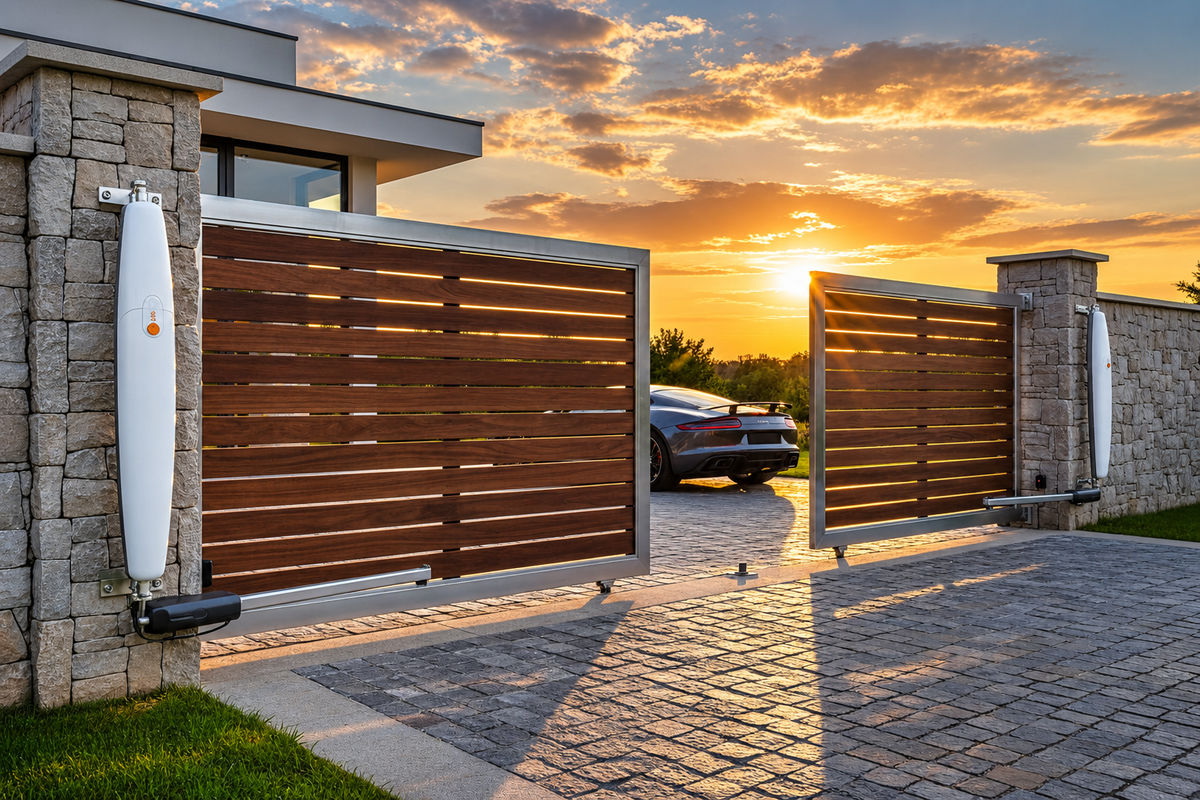 Enhanced modern swing gates — entrance design visual