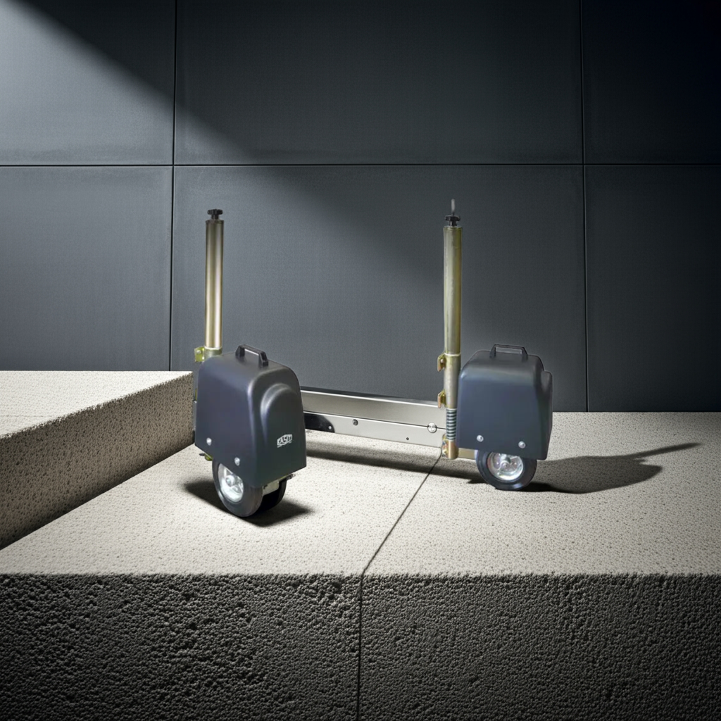 Casit rolly Industrial Wheel type Swing gate opener on textured surface.